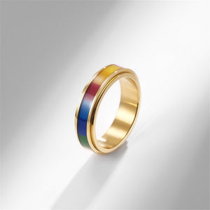 Rainbow LGBTQ Pride Fidget Spinner Ring - Perimade & Co.