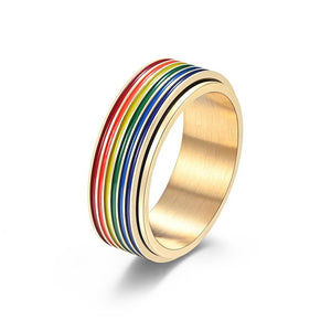 Rainbow LGBTQ Pride Fidget Spinner Ring - Perimade & Co.