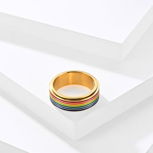 Rainbow LGBTQ Pride Fidget Spinner Ring - Perimade & Co.