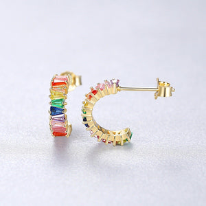 Rainbow LGBTQ Pride Half Hoop Earrings - Perimade & Co.