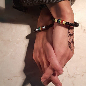 Rainbow LGBTQ Pride Leather Rope Bracelet - Perimade & Co.