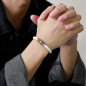 Rainbow LGBTQ Pride Leather Rope Bracelet - Perimade & Co.