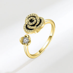 Rose Flower Anxiety Fidget Spinner Ring - Perimade & Co.