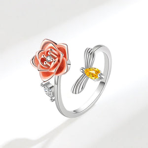 Rose Flower Anxiety Fidget Spinner Ring - Perimade & Co.