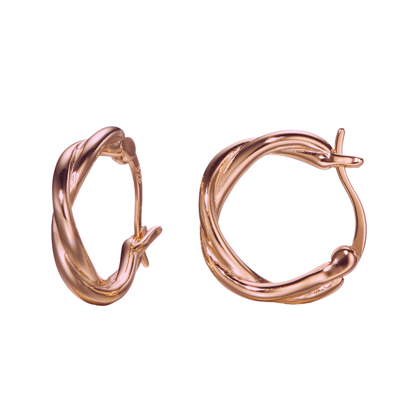 Twisted Spiral Infinity Hoop Earrings