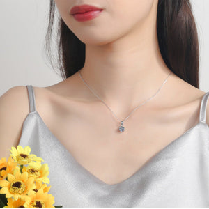 Round Moissanite Charm Pendant Necklace - Perimade & Co.
