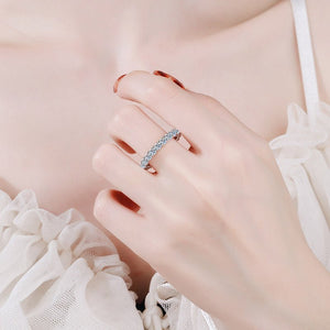 Round Moissanite Eternity Wedding Band Ring - Perimade & Co.