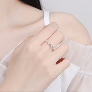 Round Moissanite Heart Bow Engagement Ring - Perimade & Co.