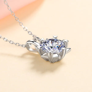 Round Moissanite Snowflake Pendant Necklace - Perimade & Co.