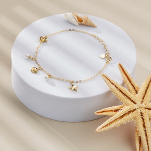 Seashell Starfish Pearl Beach Charm Bracelet - Perimade & Co.