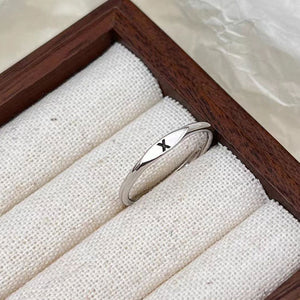 Silver Initial Letter Stacking Band Ring - Perimade & Co.