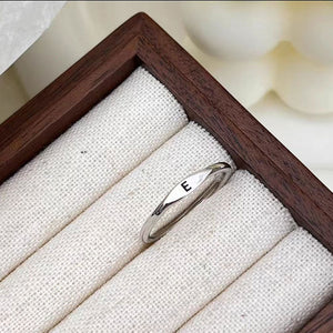 Silver Initial Letter Stacking Band Ring - Perimade & Co.