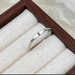 Silver Initial Letter Stacking Band Ring - Perimade & Co.