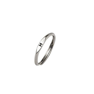 Silver Initial Letter Stacking Band Ring - Perimade & Co.