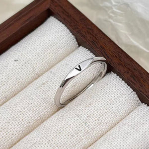 Silver Initial Letter Stacking Band Ring - Perimade & Co.