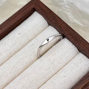 Silver Initial Letter Stacking Band Ring - Perimade & Co.
