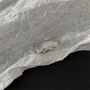Silver Stacking Open Band Chain Link Ring - Perimade & Co.