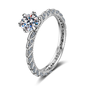 Six - Prong Moissanite Pave Engagement Ring - Perimade & Co.