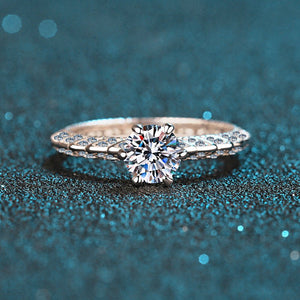 Six - Prong Moissanite Pave Engagement Ring - Perimade & Co.
