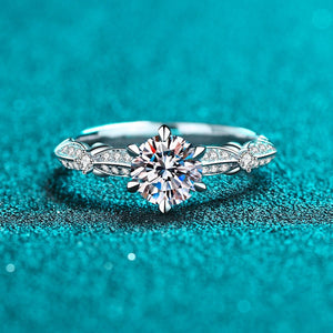 Six - Prong Moissanite Pave Engagement Ring - Perimade & Co.