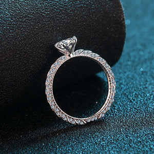 Six - Prong Moissanite Pave Engagement Ring - Perimade & Co.