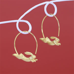 Small Bunny Rabbit Hoop Statement Earrings - Perimade & Co.