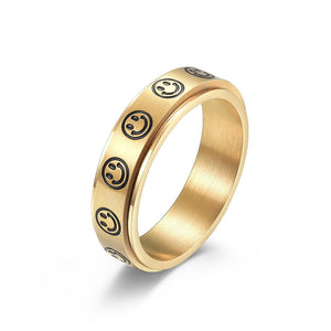 Smiley Face Anxiety Fidget Spinner Ring - Perimade & Co.