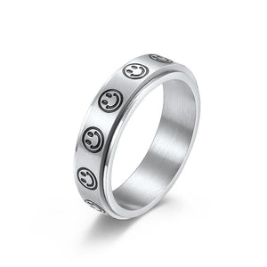 Smiley Face Anxiety Fidget Spinner Ring - Perimade & Co.