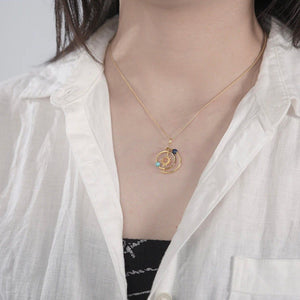 Solar System Sun Planet Statement Necklace - Perimade & Co.