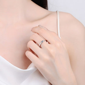 Solitaire Heart Moissanite Wedding Band Ring - Perimade & Co.