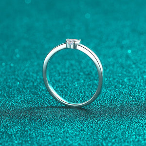 Solitaire Heart Moissanite Wedding Band Ring - Perimade & Co.
