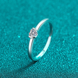Solitaire Heart Moissanite Wedding Band Ring - Perimade & Co.