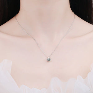 Solitaire Round Moissanite Pendant Necklace - Perimade & Co.