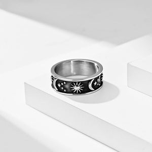 Sun Moon Star Couple Matching Band Ring - Perimade & Co.