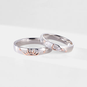 Sun Moon Star Couple Wedding Band Ring - Perimade & Co.