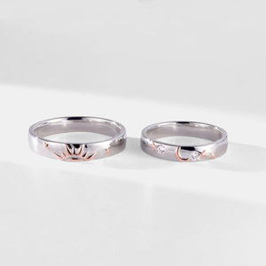 Sun Moon Star Couple Wedding Band Ring - Perimade & Co.