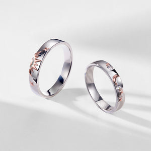 Sun Moon Star Couple Wedding Band Ring - Perimade & Co.