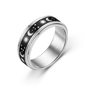 Sun Moon Star Fidget Spinner Band Ring - Perimade & Co.