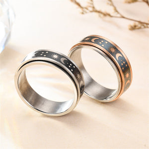 Sun Moon Star Fidget Spinner Band Ring - Perimade & Co.