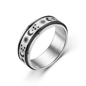 Sun Moon Star Fidget Spinner Band Ring - Perimade & Co.