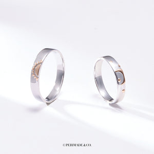 Sun Moon Star Matching Couple Band Ring - Perimade & Co.