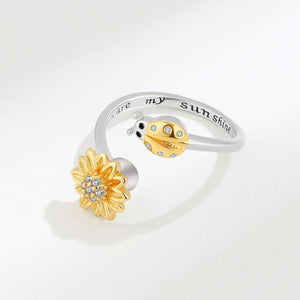 Sunflower Anxiety Fidget Spinner Bypass Ring - Perimade & Co.