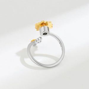 Sunflower Anxiety Fidget Spinner Bypass Ring - Perimade & Co.