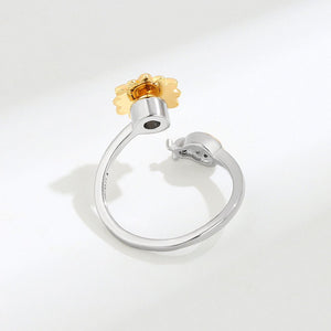 Sunflower Anxiety Fidget Spinner Bypass Ring - Perimade & Co.