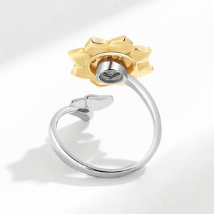 Sunflower Butterfly Fidget Spinner Bypass Ring - Perimade & Co.