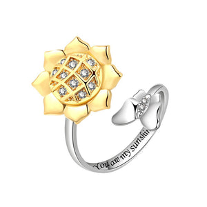 Sunflower Butterfly Fidget Spinner Bypass Ring - Perimade & Co.