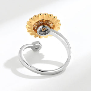 Sunflower Fidget Spinner Bypass Cocktail Ring - Perimade & Co.
