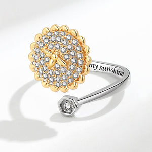 Sunflower Fidget Spinner Bypass Cocktail Ring - Perimade & Co.