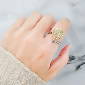 Sunflower Fidget Spinner Bypass Cocktail Ring - Perimade & Co.