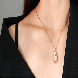 Teardrop Bean Urn Pendant Necklace - Perimade & Co.